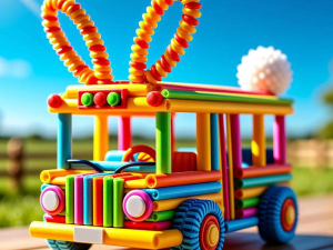 扭扭棒交通工具：兔子巴士的融合