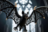 扭扭棒万圣节蝙蝠：翅膀的暗黑风格