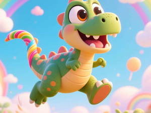 扭扭棒卡通恐龙：夸张比例的萌化