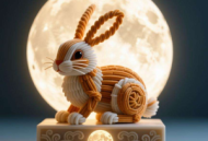 扭扭棒中秋玉兔：月亮底座设计