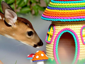 扭扭棒蘑菇屋：小动物的微缩场景