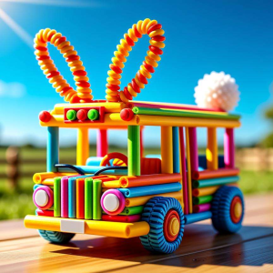 扭扭棒交通工具：兔子巴士的融合